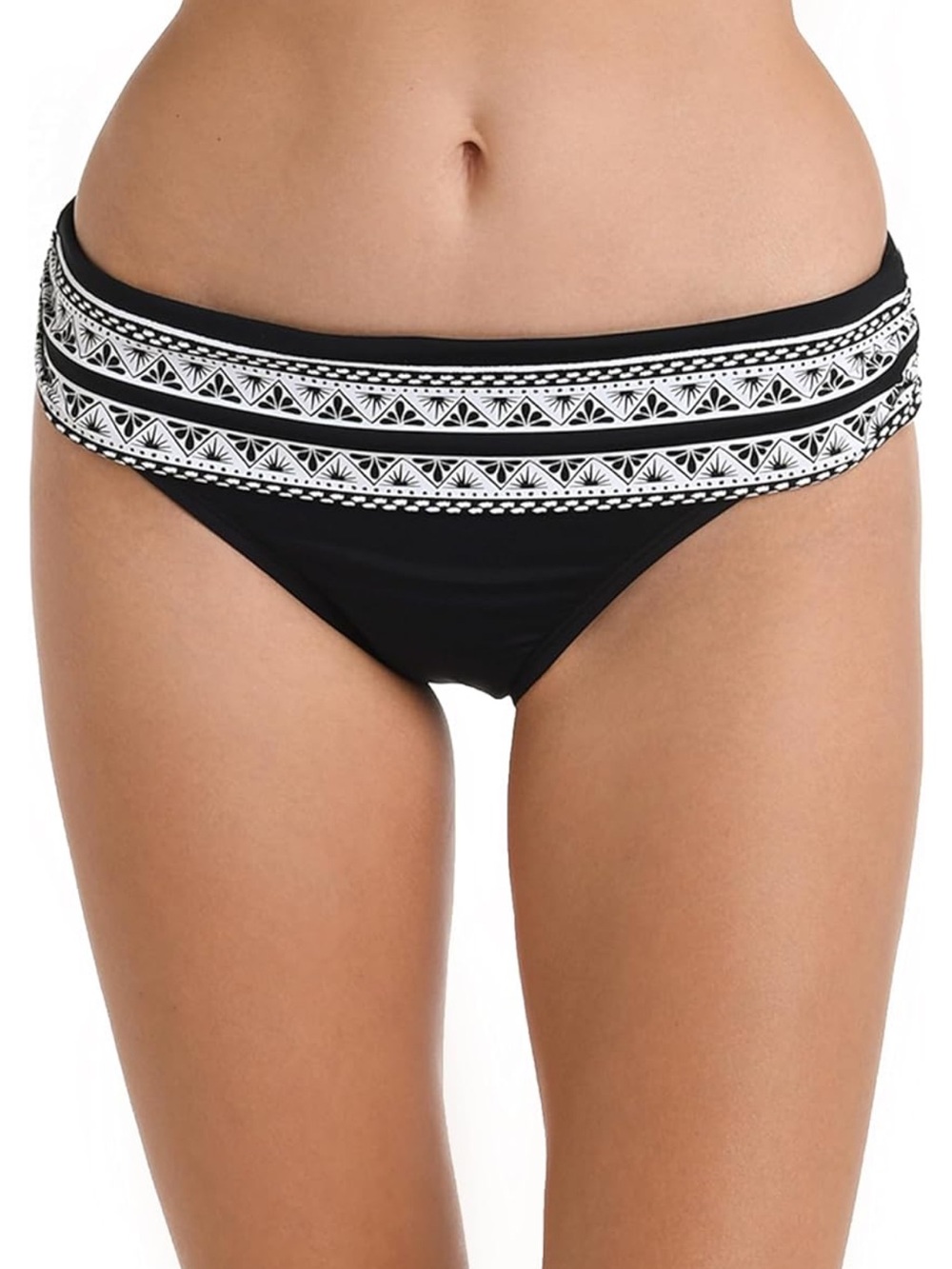 NWT Island Goddess Hipster swimsuit, bottom, black, and white size 16